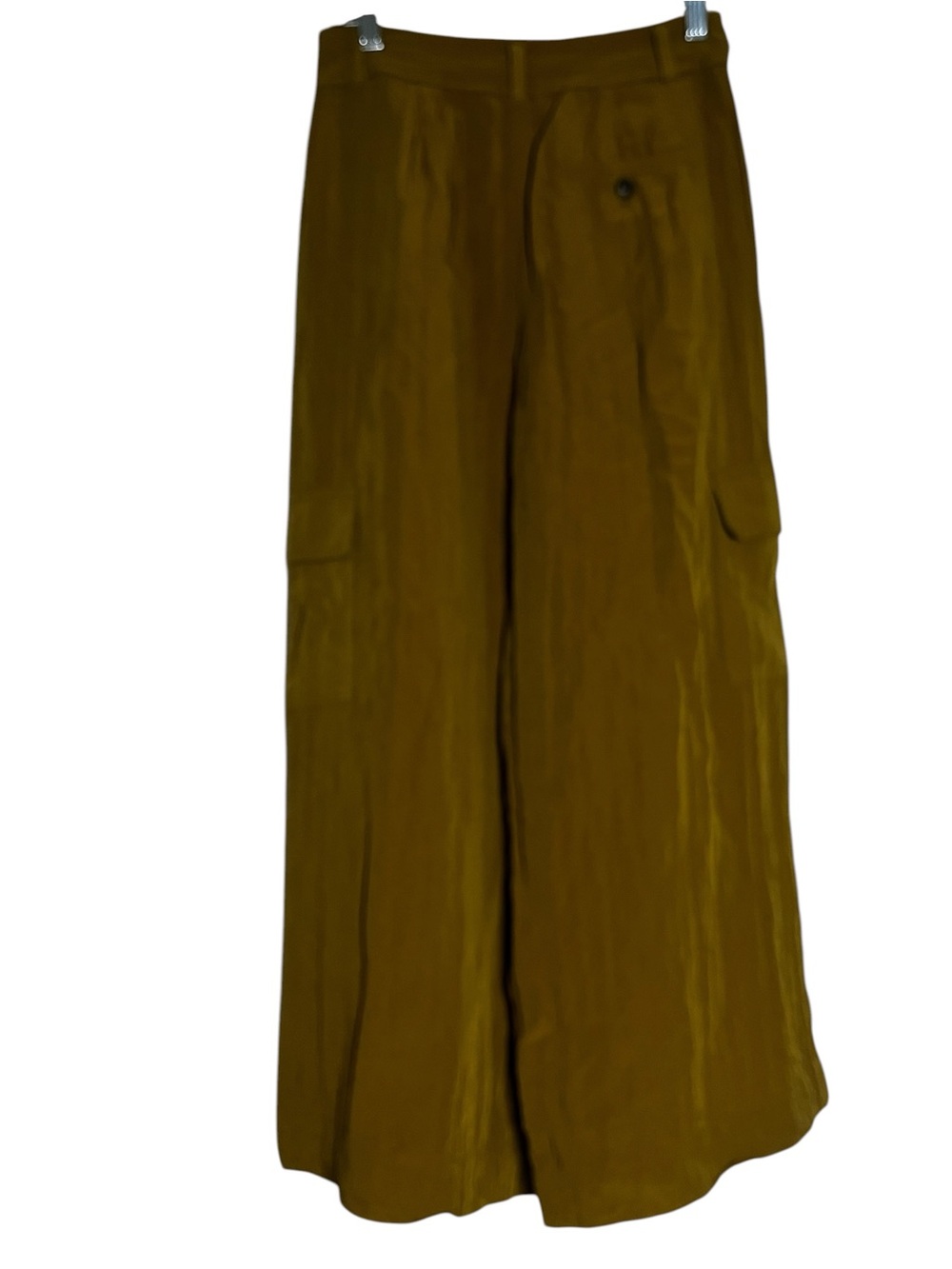 Madewell Drapey Cargo Lightweight Pleated Parachute Utility Mustard Pants Size 6 - Picture 5 of 12